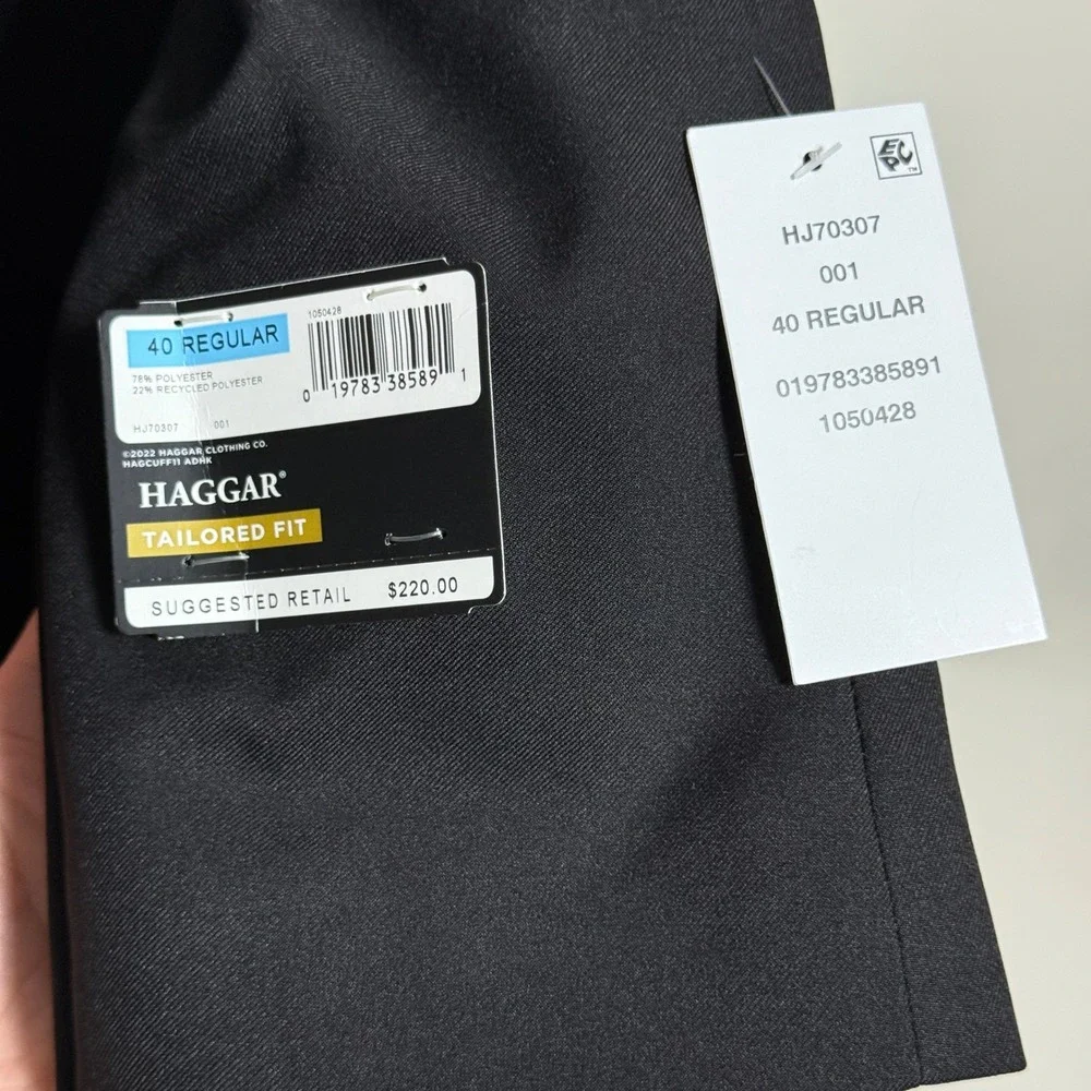 Haggar NEW Mens Premium Tuxedo Jacket 40 Regular Black Tailored Fit Event Formal